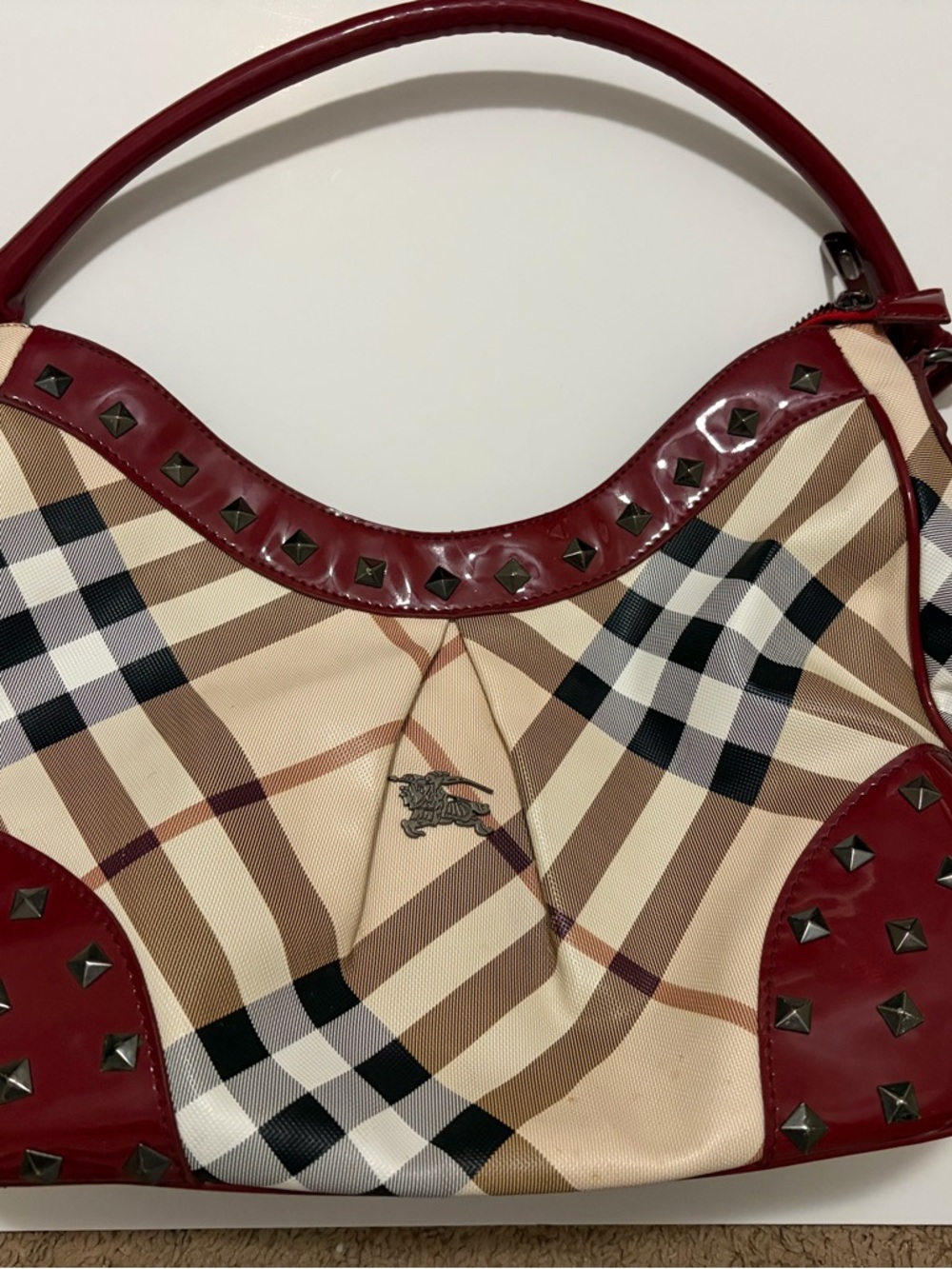 Burberry Red Plaid Shoulder Bag